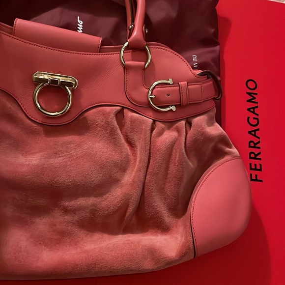 🩷 Salvatore Ferragamo Marisa Gancini Suede large purse pink - Picture 4 of 15